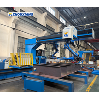 Nueva Estación de Trabajo Robótica Inteligente Industrial Zhouxiang Shipbuilding con Plataformas Tipo T y Riel de 12m para Estructuras de Acero