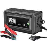 Chargeur de batterie au lithium rechargeable 12v 24v 10a automatique Lifepo4 10 ampères, chargeur de batterie de voiture portable