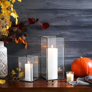 Lanterne avec poignée pour décorations de salon prix de gros lanterne en métal et en verre accessoires de décoration de table bougie en verre - Product Image 5