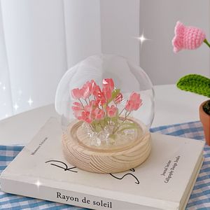 Gran oferta, decoración creativa para dormitorio, Idea de regalo, cúpula de cristal, flor de cristal <span class=keywords><strong>LED</strong></span>, Lampara De <span class=keywords><strong>Tulipan</strong></span> - Product Image 4