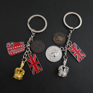 Porte-clé personnalisé, drapeau, couronne, breloques, porte-clé, pièce de monnaie britannique - Product Image 2