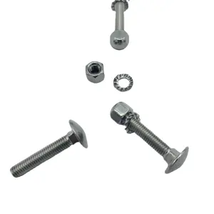 High Quality and Low Price Chinese Factory Direct stainless steel carriage bolt and cap nut and serrated lock washer set