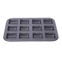 Moule à pain rectangulaire 12 cavités, plaque de cuisson professionnelle industrielle pour pâtisserie, en aluminium avec revêtement antiadhésif, écologique