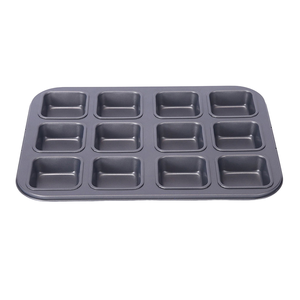 Moule à pain rectangulaire 12 cavités, plaque de cuisson professionnelle industrielle pour pâtisserie, en aluminium avec revêtement antiadhésif, écologique - Product Image 2