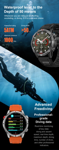 Reloj Inteligente DT G10 para Exteriores con GPS, Navegación sin Conexión, Llamadas por BT, Brújula, Asistente de Voz IA, Reloj Deportivo Inalámbrico TWS - Product Image 4