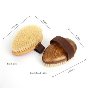 Fabbrica all'ingrosso Logo personalizzato in legno <span class=keywords><strong>Cellulite</strong></span> esfoliante <span class=keywords><strong>spazzola</strong></span> da bagno di cinghiale setola corpo secco <span class=keywords><strong>spazzola</strong></span> doccia - Product Image 4