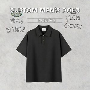 Design Custom Logo Design Work Team Sports Plain Knitted Fabric Solid Men's Cotton Short Sleeve for Polo Shirt - Product Image 3