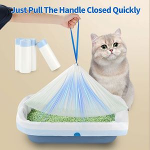 Sacs à cordon biodégradables personnalisés pour litière de chat, grands sacs à déjections pour animaux de compagnie, gestion des déchets, pelle à litière - Product Image 6