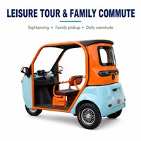 Tricycle électrique semi-fermé pour le tourisme, 3 roues, cabine de 1,9 m, pneus sans chambre à air, directement de l'usine