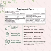 Protéine hydrolysée en poudre à marque privée avec acide hyaluronique, biotine et vitamine C | Poudre multi-collagène