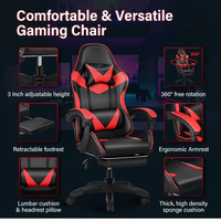 Chaise de jeu ergonomique ALINUNU avec logo personnalisé pour la maison et le bureau, avec appui-tête et coussin lombaire