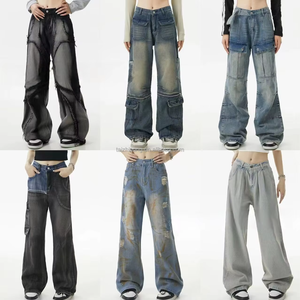 <span class=keywords><strong>Jeans</strong></span> droits taille haute pour femmes, <span class=keywords><strong>jeans</strong></span> basiques polyvalents, <span class=keywords><strong>jeans</strong></span> décontractés à jambes larges, <span class=keywords><strong>jeans</strong></span> amples - Product Image 2