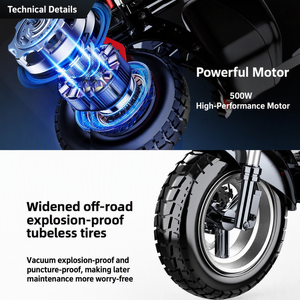 Trottinette pliable portable pour adultes - Double frein à disque avec vitesse de 50 km/h - Scooter-B01 - Moteur haute puissance 50 km/h - Product Image 2