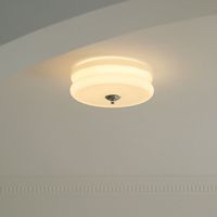 Lampu langit-langit krem bergaya Prancis Nordik abad pertengahan, lampu kaca Amerika untuk kamar tidur, koridor, dan pintu masuk.