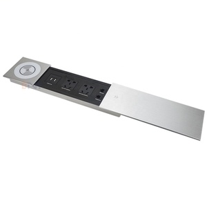 Prise de bureau escamotable BNT avec ports de charge USB, prise escamotable avec couvercle coulissant - Product Image 1