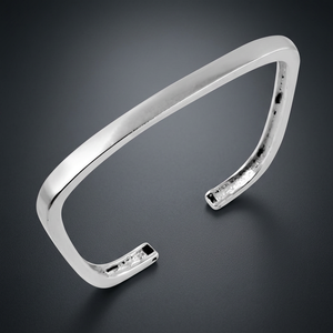 Minimalist 925 <b>Silver</b> <b>Cuff</b> <b>Bracelet</b> Unisex Everyday Wear Bangles Plain Design - Product Image 1