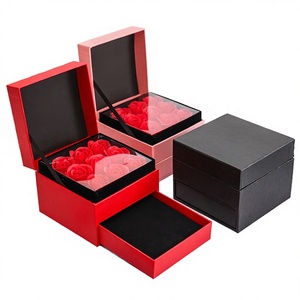 Hot Selling Eco-Friendly Artificial Acrylic Soap 9 Rose Flower Necklace Gift <b>Box</b> Valentines Mother's Day Eternal Rose Jewelry - Product Image 3
