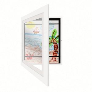 Kids Artwork Rustic Style Picture <b>Frame</b> with Embossing Printing Changeable in Black Wood A4/A3/<b>A2</b>/9X12" <b>Sizes</b> - Product Image 2