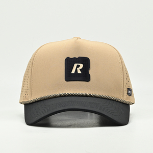 Melin hat nhà sản xuất 5 Bảng điều chỉnh <span class=keywords><strong>polyester</strong></span> không thấm nước golf thể thao dây lưới mũ với biểu tượng tùy chỉnh laser cắt lỗ cong Mũ bóng chày - Product Image 3