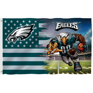 Оптовая продажа 3x5ft полиэстер NFL Американская Футбольная Команда Philadelphia Eagles Kelly зеленый веер флаги