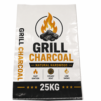 Sac en PP tissé laminé BOPP robuste avec impression couleur pour l'emballage de briquettes de charbon de bois de 5 kg et 10 kg
