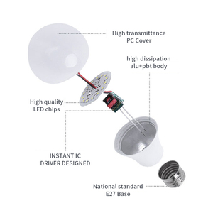 OEM หลอดไฟ <span class=keywords><strong>LED</strong></span> ให้แสงสว่างชิ้นส่วน skd CKD นำเข้าชิป <span class=keywords><strong>epistar</strong></span> หลอดไฟ <span class=keywords><strong>LED</strong></span> E27 B22กำลังสูง