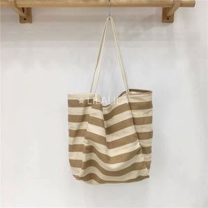 Customizable <b>Canvas</b> <b>Tote</b> Bag with Striped Pattern Cotton Shoulder Reusable Woven Shopping Bag Custom Logo Travel Gift Purpose - Product Image 4