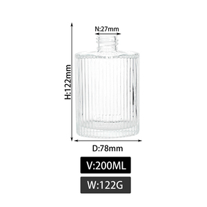 Bottiglia in Vetro Ovale Scanalato da 200ml per Diffusore di Fragranze, Contenitore Vuoto di Lusso con Scatola per Marchi <span class=keywords><strong>USA</strong></span> e UK OEM - Product Image 5