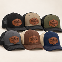 Casquette de Trucker Brodé en Cuir Personnalisé de Qualité Supérieure, 3 Couleurs, 6 Panneaux, Modèle Richardson 112 avec Dos en Filet