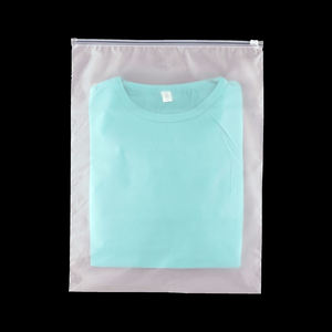 Vente en gros sacs transparents à fermeture éclair auto-scellants avec fermeture à glissière emballage personnalisé logo imprimé pour vêtements chaussures chaussettes stockage de vêtements givrés - Product Image 2