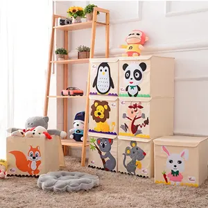 Cartoon Rolling Storage Box with Lid Organizer Bin with Handles Baby  Clothes Storage Case Portable for Nursery Room Household Kids Bedroom Blue  Middle
