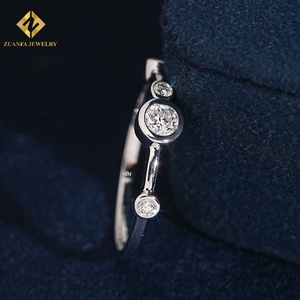 Bague ZUANFA JEWELRY s925 NGTC avec diamant de laboratoire, sertissage à bulles, pour femme - Product Image 1