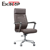 Chaise de bureau moderne en cuir base aluminium mobile Chaises de bureau