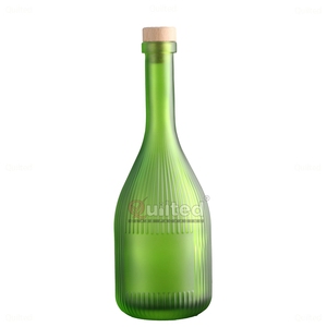 Liquor Bottle Clear Frsoted Green <strong>Fancy</strong> Unique Shape Glass 350ml 500ml for <strong>Gin</strong> Screen Printing Juice Bottle Beverage Vodka Tea - Product Image 2