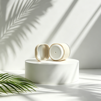 Pot pompe sans air rechargeable en plastique PP, blanc, avec couvercle miroir, pour crème visage, beurre corporel, lotion, personnalisable avec logo