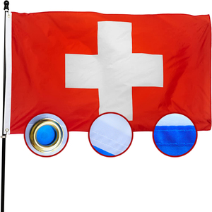 Vente en gros <span class=keywords><strong>pas</strong></span> <span class=keywords><strong>cher</strong></span> conception personnalisée simple face 100% polyester 3 * 5ft <span class=keywords><strong>suisse</strong></span> tous les pays nationaux bannière grands drapeaux - Product Image 1