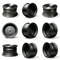 Nuevas Llantas de Aleación de Magnesio Forjado OEM ODM AZ80A de 15 Pulgadas, Duraderas, con Acabado Negro, Directo de Fábrica