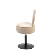 Chaise de rangement pivotante moderne en velours doux, réglable par vérin à gaz, avec dossier, pour salon et coiffeuse