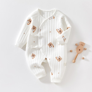 Combinaison en coton pour bébé nouveau-né, sous-vêtements thermiques épais, unisexe, automne-hiver - Product Image 1