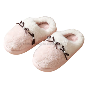 Nuevas Pantuflas Cálidas de Invierno con Lazo de Perlas para Mujer, Pantuflas de Casa para Parejas, Pantuflas Peludas para Dormitorio - Product Image 5