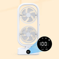 2023 ventilateur tour à double tête 360 rotation avec télécommande affichage numérique led grande capacité de batterie