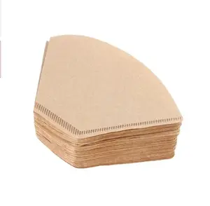 Filtros de café orgánico sin blanquear, pulpa de madera Natural de grado alimenticio, cono de 17cm, 2 #