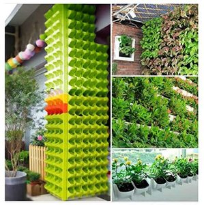 Jardinière verticale empilable en résine pour mur, pot mural auto-arrosant pour fraises et fleurs - Product Image 5