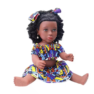 Poupée africaine en PVC souple de 18 pouces, modèle 2026, avec vêtements noirs, jouet pour enfants, fabriquée en plastique durable, vente en gros - Product Image 4