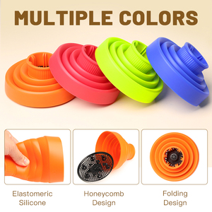 Salon chuyên nghiệp làm tóc công cụ gấp Tóc máy sấy khuếch tán vòi phun nhiệt độ cao xách tay Silicone Máy sấy tóc diffuers - Product Image 2