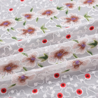 Tissu français de tulle brodé en polyester de haute qualité pour tissu