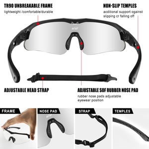 GY タクティカル シューティング グラス UV400 保護 HD アンチグレア レンズ 耐衝撃 ラップアラウンド デザイン GY-SG100-E スポーツ用 - Product Image 5