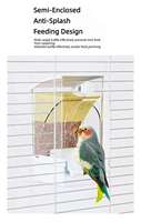Mangeoire automatique pour perroquets, séparation du fourrage, coque anti-éclaboussures, cyclone, plastique durable, écologique, portable, pour oiseaux