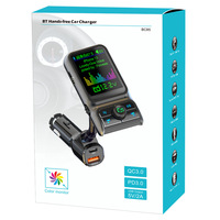 Lecteur MP3 BT 3 en 1 pour voiture avec qualité musicale sans perte, affichage de la tension du chargeur rapide pour voiture Afficher les paroles