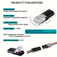 Connecteur de câblage électrique bidirectionnel, connecteur rapide pour LED, connecteur de câblage universel à 2 broches avec boucle de verrouillage